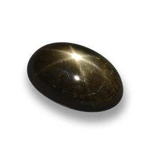 1.79캐럿 천연 검정색 스타 사파이어, 타원형 컷, 8.2×5.3 mm, 불투명체