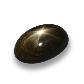 1.79캐럿 천연 검정색 스타 사파이어, 타원형 컷, 8.2×5.3 mm, 불투명체