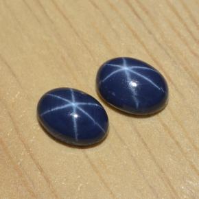 캐럿 천연 블루 스타 사파이어 보석, 타원형 컷, 7.2×5.1 mm, 불투명체