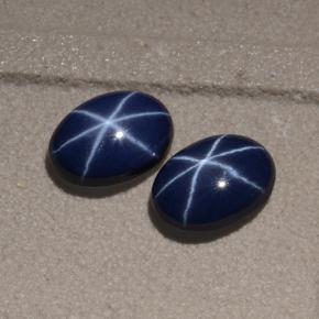 2.11캐럿 천연 블루 스타 사파이어 보석, 타원형 컷, 7.1×5.1 mm, 불투명체