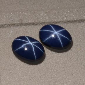 2.11캐럿 천연 블루 스타 사파이어 보석, 타원형 컷, 7.1×5.1 mm, 불투명체