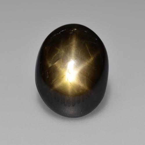 4.65캐럿 천연 검정색 스타 사파이어, 타원형 컷, 10.6×8.3 mm, 불투명체