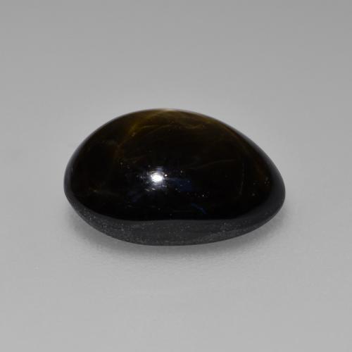 4.65캐럿 천연 검정색 스타 사파이어, 타원형 컷, 10.6×8.3 mm, 불투명체