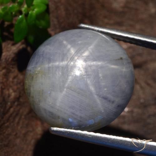 21.23캐럿 천연 밝은 회색 스타 사파이어, 라운드 컷, 불투명체