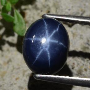 4.81캐럿 천연 블루 스타 사파이어, 타원형 컷, 10.1×8 mm, 불투명체