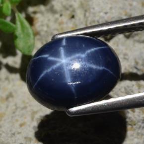4.81캐럿 천연 블루 스타 사파이어, 타원형 컷, 10.1×8 mm, 불투명체