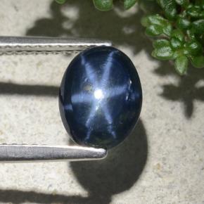 2.14캐럿 천연 블루 스타 사파이어, 타원형 컷, 9.4×7 mm, 불투명체