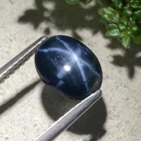 2.14캐럿 천연 블루 스타 사파이어, 타원형 컷, 9.4×7 mm, 불투명체