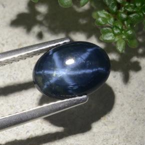 2.14캐럿 천연 블루 스타 사파이어, 타원형 컷, 9.4×7 mm, 불투명체