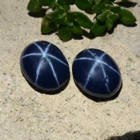 5.09캐럿 천연 진한 파랑 스타 사파이어 보석, 타원형 컷, 불투명체