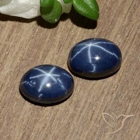2.81캐럿 천연 다크 블루 스타 사파이어 보석, 타원형 컷, 7.1×5.1 mm, 불투명체