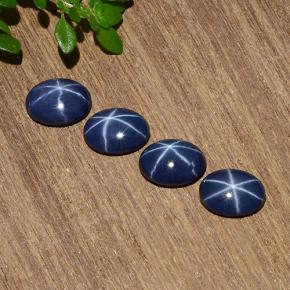 3.54캐럿 천연 트와일라잇 블루 스타 사파이어 보석, 타원형 컷, 7×5.1 mm, 불투명체