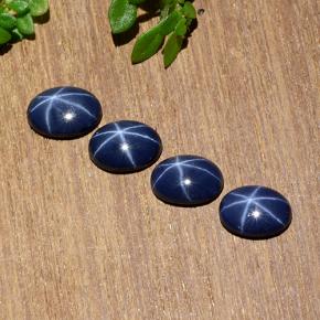 3.33캐럿 천연 딥 블루 스타 사파이어 보석, 타원형 컷, 7.2×5.2 mm, 불투명체