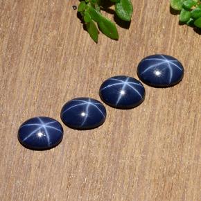 3.33캐럿 천연 딥 블루 스타 사파이어 보석, 타원형 컷, 7.2×5.2 mm, 불투명체