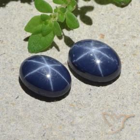 2.72캐럿 천연 진한 파랑 스타 사파이어 보석, 타원형 컷, 불투명체