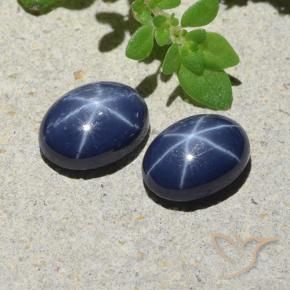 2.72캐럿 천연 진한 파랑 스타 사파이어 보석, 타원형 컷, 불투명체