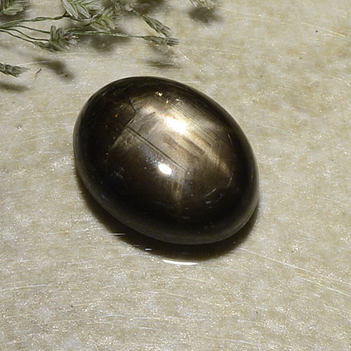 2.87캐럿 천연 검정색 스타 사파이어, 타원형 컷, 8.8×6.8 mm, 불투명체