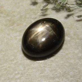 2.87캐럿 천연 검정색 스타 사파이어, 타원형 컷, 8.8×6.8 mm, 불투명체