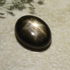 2.87캐럿 천연 검정색 스타 사파이어, 타원형 컷, 8.8×6.8 mm, 불투명체
