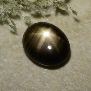 2.37캐럿 천연 검정색 스타 사파이어, 타원형 컷, 8.8×7.1 mm, 불투명체