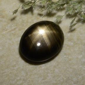 2.37캐럿 천연 검정색 스타 사파이어, 타원형 컷, 8.8×7.1 mm, 불투명체