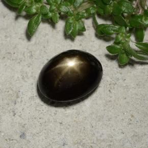 2.45캐럿 천연 검정색 스타 사파이어, 타원형 컷, 8.5×6.6 mm, 불투명체