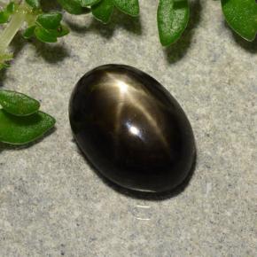 2.91캐럿 천연 검정색 스타 사파이어, 타원형 컷, 9.1×6.7 mm, 불투명체