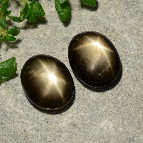 3.75캐럿 천연 검정색 스타 사파이어 보석, 타원형 컷, 8.6×6.7 mm, 불투명체