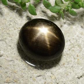3.31캐럿 천연 검정색 스타 사파이어, 타원형 컷, 8.3×7.3 mm, 불투명체