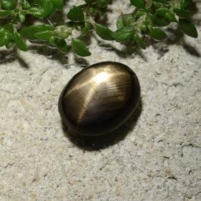 2.10캐럿 천연 검정색 스타 사파이어, 타원형 컷, 8.2×6.4 mm, 불투명체
