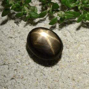 2.10캐럿 천연 검정색 스타 사파이어, 타원형 컷, 8.2×6.4 mm, 불투명체
