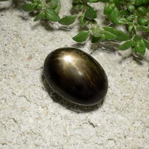 2.41캐럿 천연 검은색 스타 사파이어, 타원형 컷, 불투명체