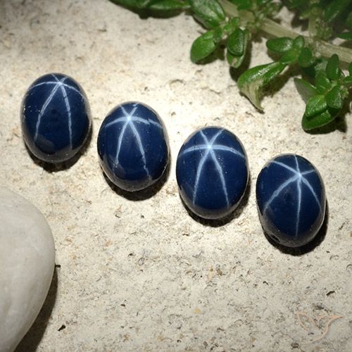 6.13캐럿 천연 딥 네이비 블루 스타 사파이어 보석, 타원형 컷, 불투명체