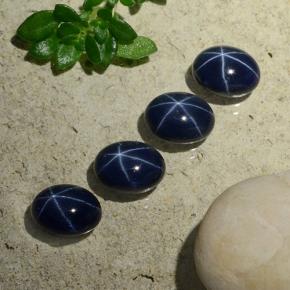 5.37캐럿 천연 딥 블루 스타 사파이어 보석, 타원형 컷, 6.8×5.1 mm, 불투명체
