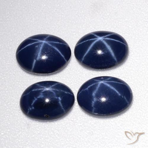 3.49캐럿 천연 딥 블루 스타 사파이어 보석, 타원형 컷, 6.8×5.1 mm, 불투명체