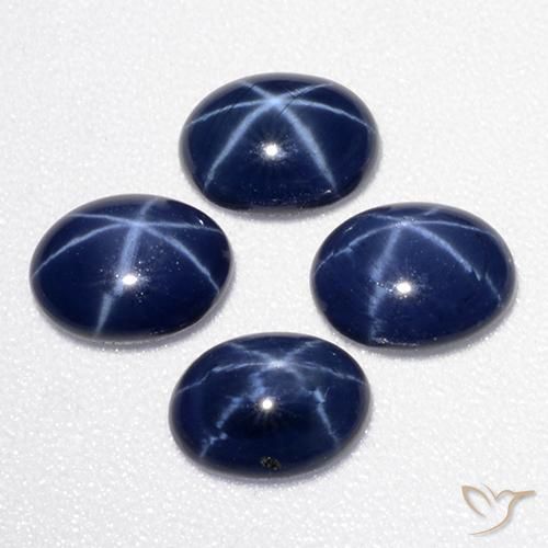 3.49캐럿 천연 딥 블루 스타 사파이어 보석, 타원형 컷, 6.8×5.1 mm, 불투명체