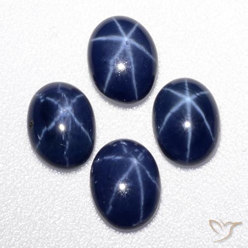 3.49캐럿 천연 딥 블루 스타 사파이어 보석, 타원형 컷, 6.8×5.1 mm, 불투명체