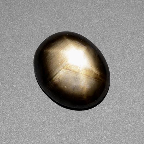 2.39캐럿 천연 검정색 스타 사파이어, 타원형 컷, 9.6×7.9 mm, 불투명체