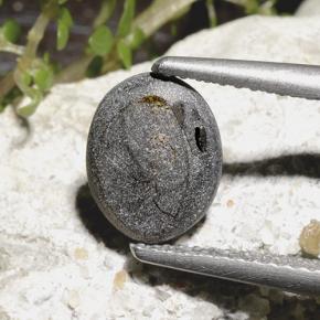 2.78캐럿 천연 검은색 스타 사파이어, 타원형 컷, 불투명체