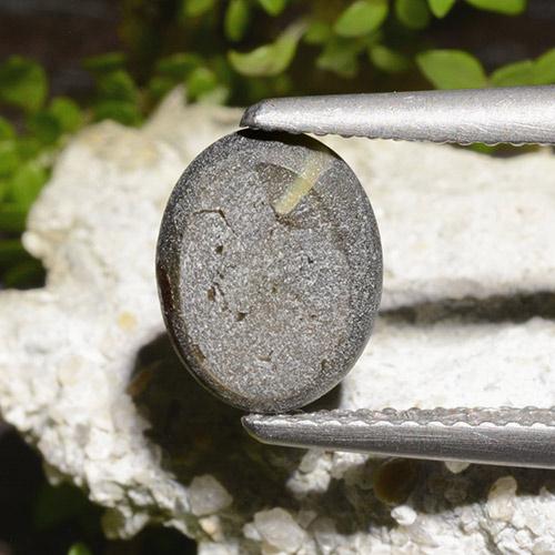 2.65캐럿 천연 검정색 스타 사파이어, 타원형 컷, 9.2×7.3 mm, 불투명체