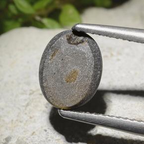 2.78캐럿 천연 검정색 스타 사파이어, 타원형 컷, 9.4×7.5 mm, 불투명체