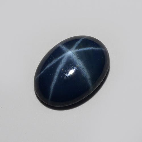 0.85캐럿 천연 다크 블루 스타 사파이어, 타원형 컷, 6.9×5 mm, 투명한