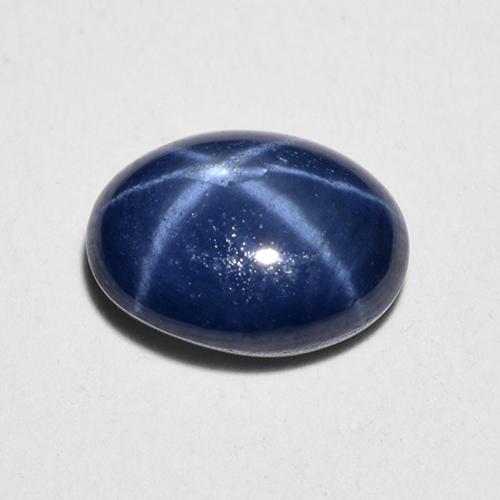 1.28캐럿 천연 트와일라잇 블루 스타 사파이어, 타원형 컷, 7×5.2 mm, 투명한