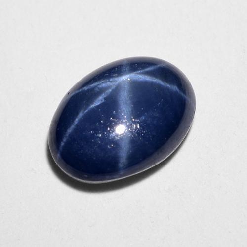 1.28캐럿 천연 트와일라잇 블루 스타 사파이어, 타원형 컷, 7×5.2 mm, 투명한