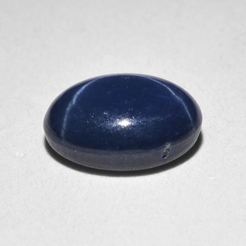 1.28캐럿 천연 트와일라잇 블루 스타 사파이어, 타원형 컷, 7×5.2 mm, 투명한