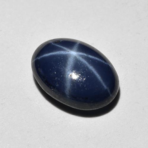 1.18캐럿 천연 자정 블루 스타 사파이어, 타원형 컷, 7.1×5.2 mm, 불투명체