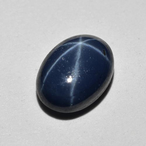 1.18캐럿 천연 자정 블루 스타 사파이어, 타원형 컷, 7.1×5.2 mm, 불투명체