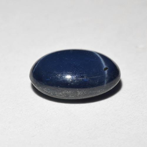 1.18캐럿 천연 자정 블루 스타 사파이어, 타원형 컷, 7.1×5.2 mm, 불투명체