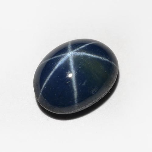 1.20캐럿 천연 딥 블루 스타 사파이어, 타원형 컷, 6.8×5 mm, 불투명체