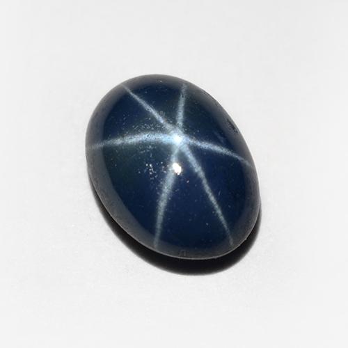 1.20캐럿 천연 딥 블루 스타 사파이어, 타원형 컷, 6.8×5 mm, 불투명체